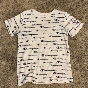 White Champion tee